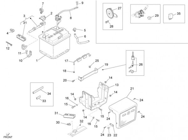 Elektrische Anlage Batterie - Porter Maxxi D120 Diesel 1200ccm 4T LC 2013- ZAPS90DK
