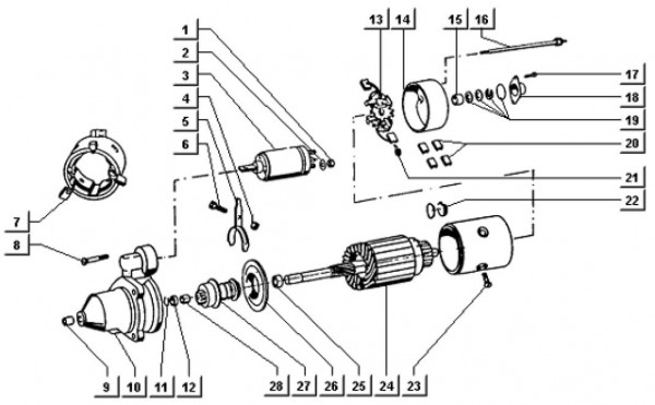 Motor Anlasser II - Ape TM 703 Diesel mit Lenkrad 422ccm 4T AC 1997-2004 ATD2T