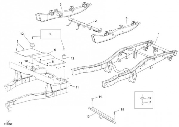 Fahrgestell Rahmen hinten - Porter Maxxi D120 Diesel 1200ccm 4T LC 2013- ZAPS90RK