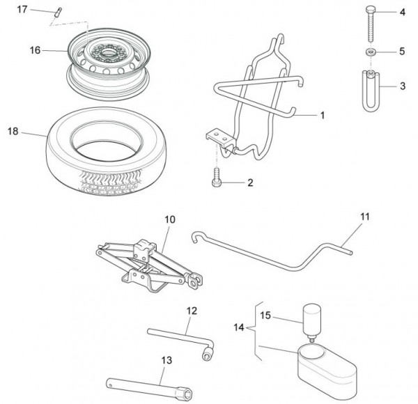 Radaufhängung Ersatzrad - Porter Multitech 1300ccm 4T LC 2017-