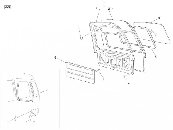 Fahrgestell Heckklappe - Porter Multitech 1300ccm 4T LC 2010- ZAPS90PJ