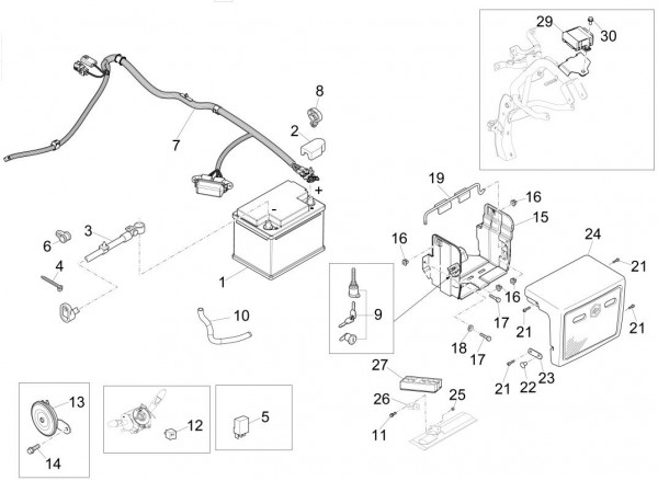 Elektrische Anlage Batterie - Porter Multitech 1300ccm 4T LC 2017- ZAPS90PGW