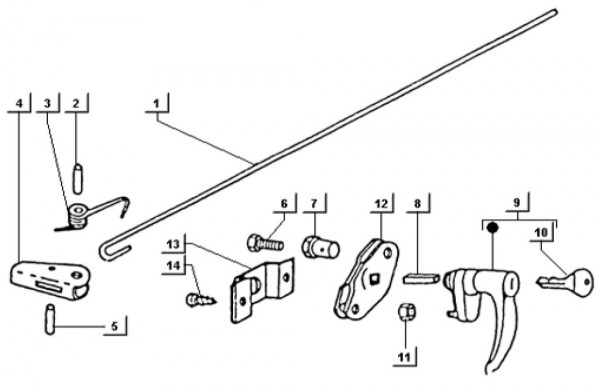 Fahrgestell Griff - Ape TM 703 mit Lenkrad 218ccm 2T AC 1997-1999 ATM2 00001001