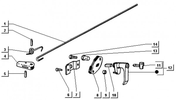 Fahrgestell Griff - Ape TM 703 Diesel mit Lenkrad 422ccm 4T AC 1997-2004 ATD1 00001101