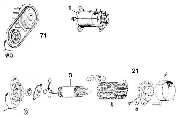 Motor Dynastarter - Ape 190ccm 2T AC 1978- MPM1T
