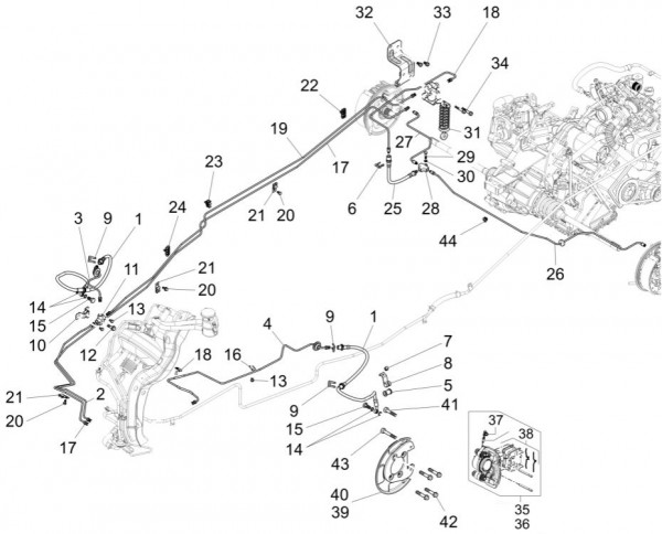 Bowdenzüge Bremsanlage II - Porter Quargo 700ccm 4T LC 2014- ZAPP10000