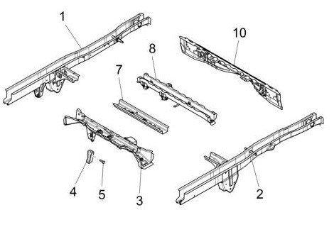 Fahrgestell Rahmen hinten - Porter Multitech 1300ccm 4T LC 2017-