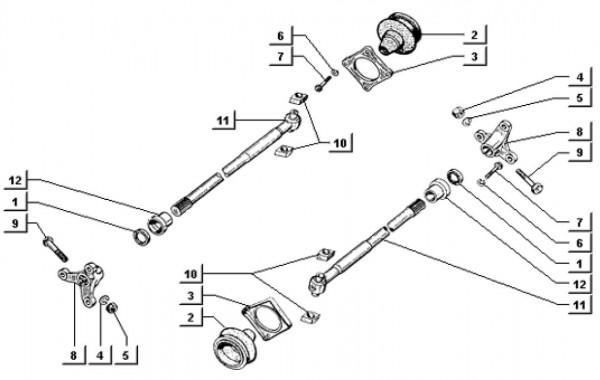 Motor Hinterachsantrieb - Ape TM 703 mit Lenkrad 220ccm 2T AC 1997-1999 ZAPT10000