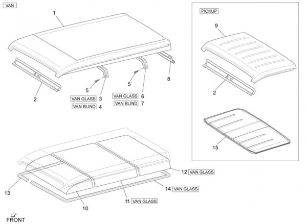 Fahrgestell Dachpaneel - Porter Multitech 1300ccm 4T LC 2010- ZAPS90CJ
