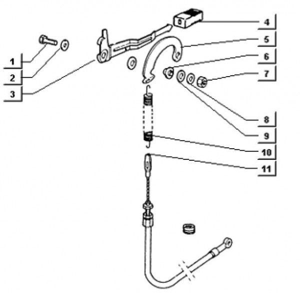 Bowdenzüge Rückwärtsganghebel - Ape TM 703 mit Lenkrad 220ccm 2T AC 2000-2007 ATM3T