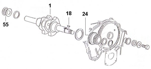 Motor Kurbelwelle - Ape Car 422ccm 4T AC 1986- AFD1T