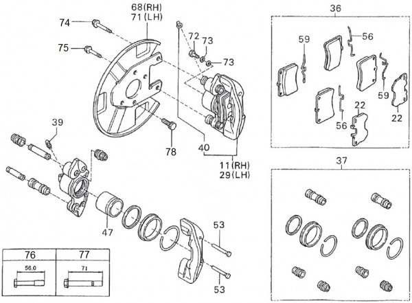 Bowdenzüge Bremsanlage vorn - Porter Porter 1000ccm 4T LC 1992-1998 ZAPS85