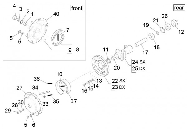 Bowdenzüge Bremsanlage - Ape Mix 50ccm 2T AC 2013- ZAPC80000