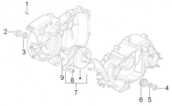 Motor Kurbelwelle - Ape Mix 50ccm 2T AC 2009- ZAPC80000