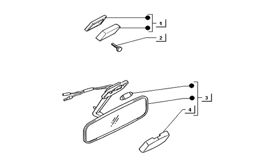 Fahrgestell Innenspiegel - Ape TM 218ccm 2T AC 1984- ATM2 00001001