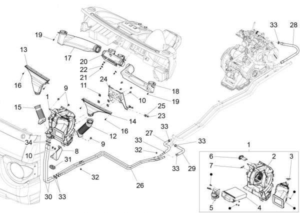 Fahrgestell Heizung - Porter Quargo 700ccm 4T LC 2008- ZAP4P10000