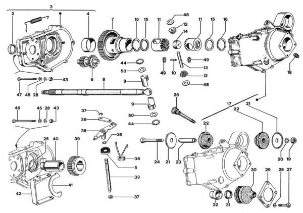 Motor Achswelle - Ape 50ccm 2T AC 1980- TL3T