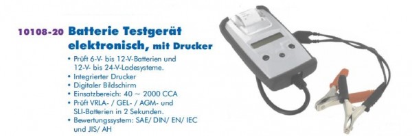 Econ Batterietester, mit Drucker