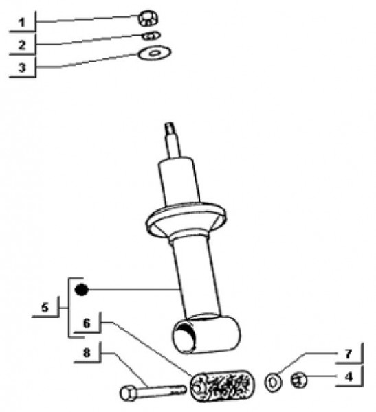 Radaufhängung Stoßdämpfer hinten - Ape TM 703 mit Lenker 220ccm 2T AC 2000-2007 ATM2T