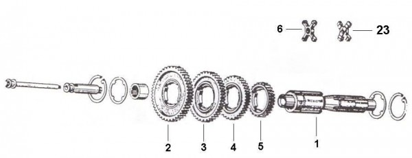 Motor Getriebe - Ape Car 220ccm 2T AC 1985- AF4T