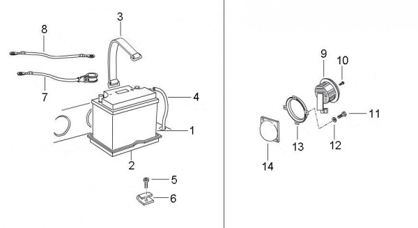 Elektrische Anlage Batterie - Ape Mix 50ccm 2T AC 2009- ZAPC80000
