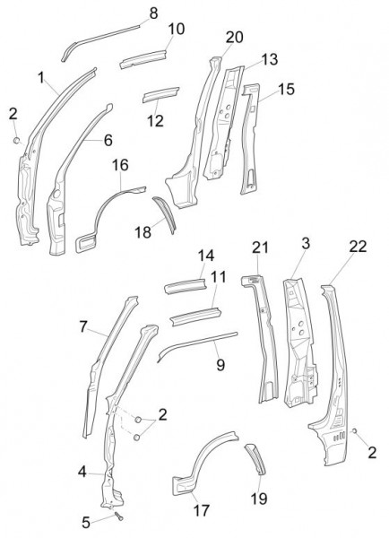 Fahrgestell Rahmen seitlich - Porter Maxxi Multitech 1300ccm 4T LC 2015-