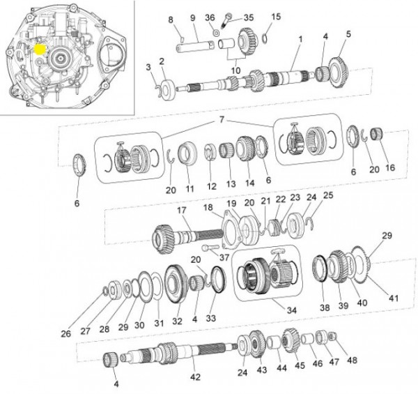 Motor Schaltgetriebe - Porter D120 Diesel 1300ccm 4T LC 2013- ZAPS90CK