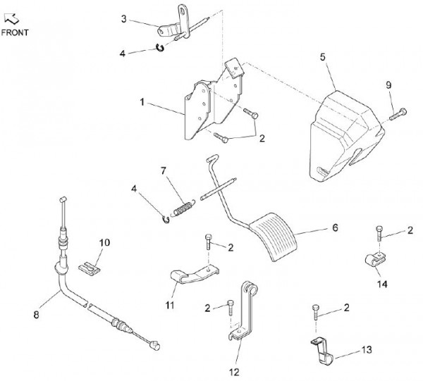 Bowdenzüge Gaspedal - Porter Multitech 1300ccm 4T LC 2010- ZAPS90PJ
