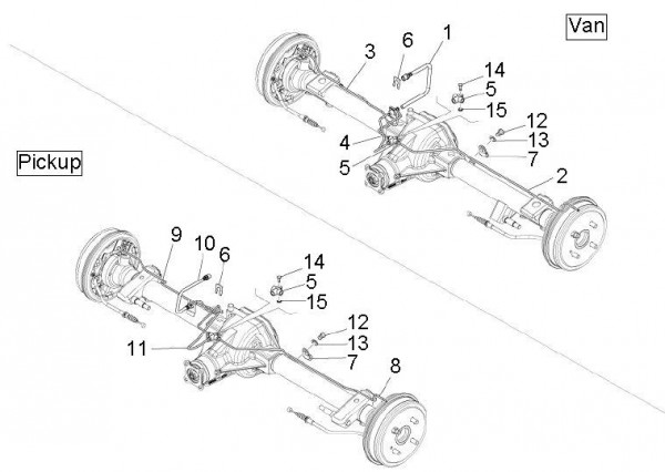 Bowdenzüge Bremsleitungen hinten - Porter D120 Diesel 1300ccm 4T LC 2011- ZAPS90TK
