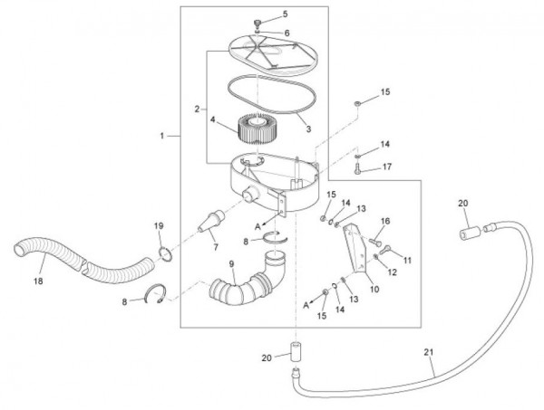 Motor Luftfilter - Ape TM 703 mit Lenkrad 220ccm 2T AC 2008-2016 ZAPT10000