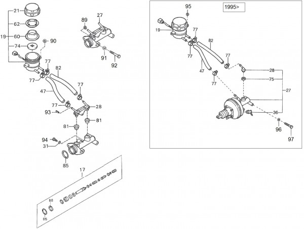 Bowdenzüge Hauptbremszylinder - Porter Porter 1000ccm 4T LC 1992-1998 ZAPS85