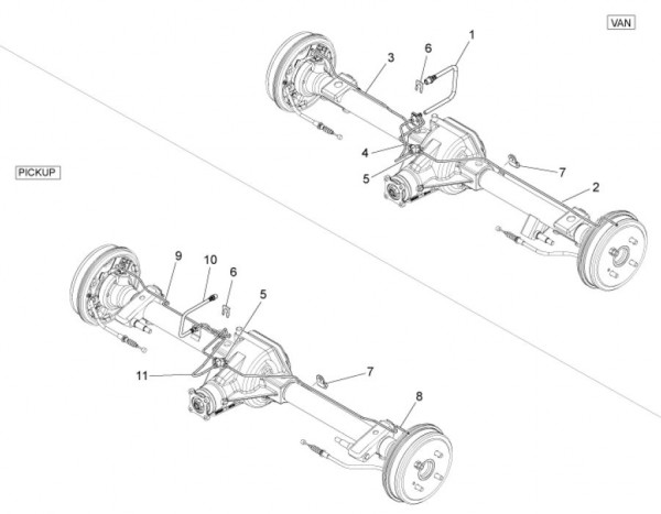 Radaufhängung Bremsleitungen hinten - Porter Multitech 1300ccm 4T LC 2010- ZAPS90PJ