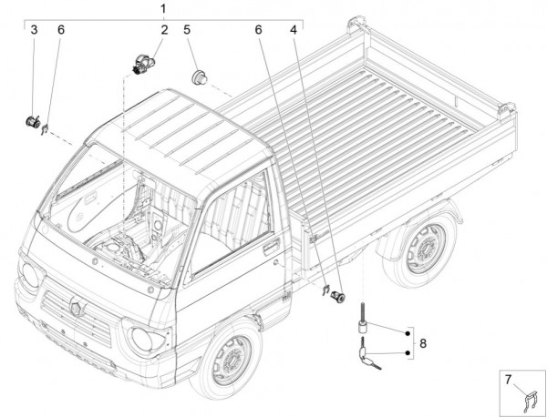 Elektrische Anlage Schloßsatz - Porter Quargo 700ccm 4T LC 2014- ZAP4P10000