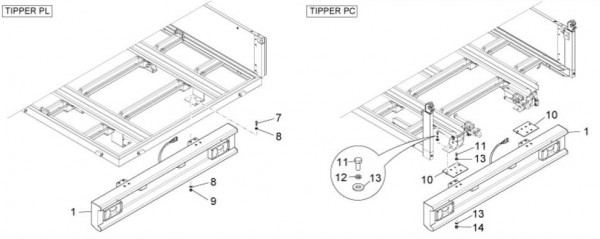 Fahrgestell Hinterabdeckung - Porter Maxxi Multitech 1300ccm 4T LC 2014- ZAPS90RJ