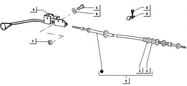Fahrgestell Hebel für Kippvorrichtung - Ape TM 703 Diesel mit Lenkrad 422ccm 4T AC 1997-2004 ATD1 00