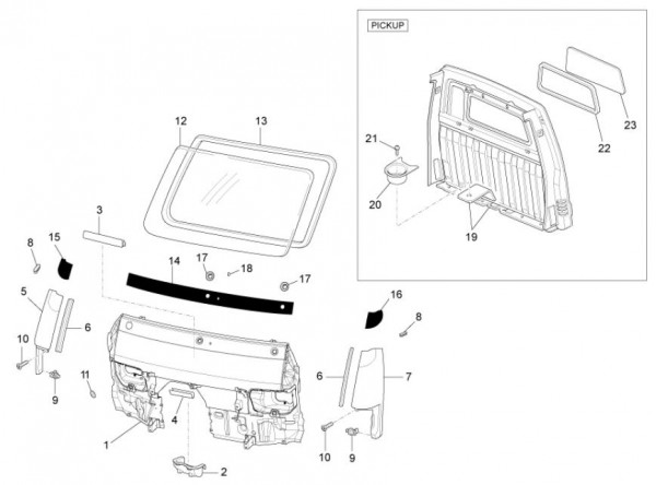 Fahrgestell Windschutzscheibe - Porter D120 Diesel 1300ccm 4T LC 2013- ZAPS90CK