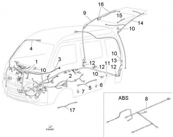 Elektrische Anlage Kabelbaum - Porter D120 Diesel 1300ccm 4T LC 2011- ZAPS90VK