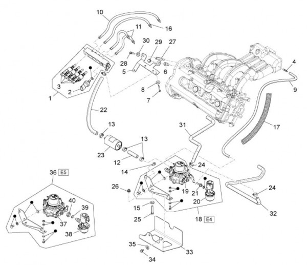 Fahrgestell Benzineinspritzung GPL - Porter Maxxi Multitech 1300ccm 4T LC 2010- ZAPS90AJ