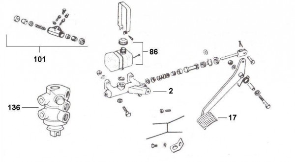 Bowdenzüge Fußbremspedal - Ape Poker 422ccm 4T AC 1993- M4R4T