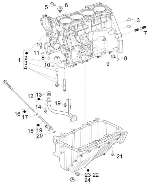 Motor Zylinderblock - Porter Multitech 1300ccm 4T LC 2016- ZAPS90PGW