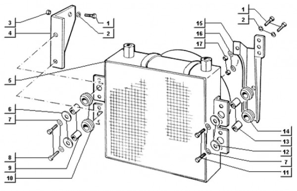 Fahrgestell Ölkühler - Ape TM 703 Diesel mit Lenker 422ccm 4T AC 1997-2004 ATD2T