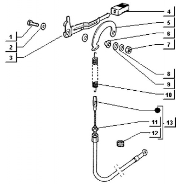 Bowdenzüge Rückwärtsgangzug - Ape TM 703 Diesel mit Lenker 422ccm 4T AC 1997-2004 ATD1T