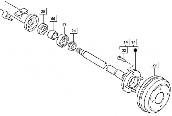 Motor Achswelle hinten - Porter Porter Diesel 1400ccm 4T LC 1998-2004 ZAPS85000004