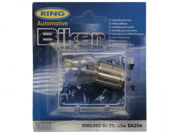 Ring Leuchtmittel, Glühlampe, 6 V, 25/25 W, BA20d