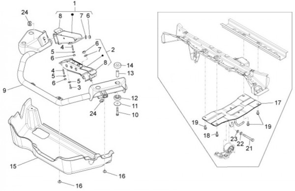 Fahrgestell Motorhalterungen - Porter Multitech 1300ccm 4T LC 2014- ZAPS90VJ