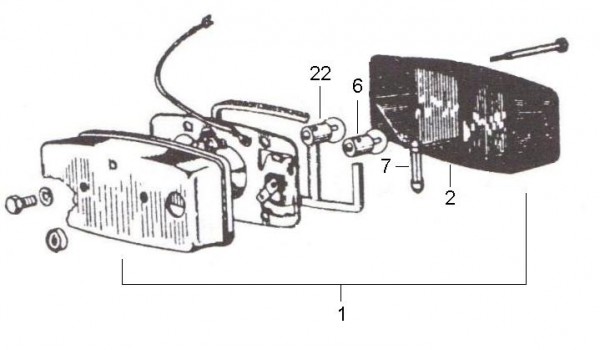 Elektrische Anlage Rücklicht - Vespa Car 175ccm 2T AC 1980- MPP1T