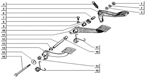 Bowdenzüge Pedale - Ape TM 703 mit Lenkrad 220ccm 2T AC 2000-2007 ZAPT10000