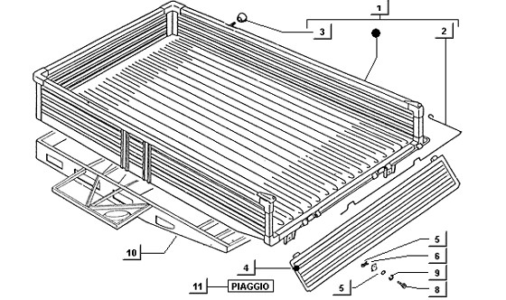 Fahrgestell Ladefläche kippbar - Ape TM 422ccm 4T LC 2013- ZAPT1000000001001