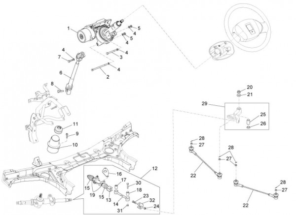 Lenker Lenkung - Porter Maxxi D120 Diesel 1200ccm 4T LC 2013- ZAPS90AK