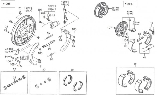 Bowdenzüge Bremsanlage hinten - Porter Porter 1000ccm 4T LC 1992-1998 ZAPS85